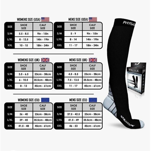Physix Gear Stamina Compression Socks Black S/M - Picture 9 of 9